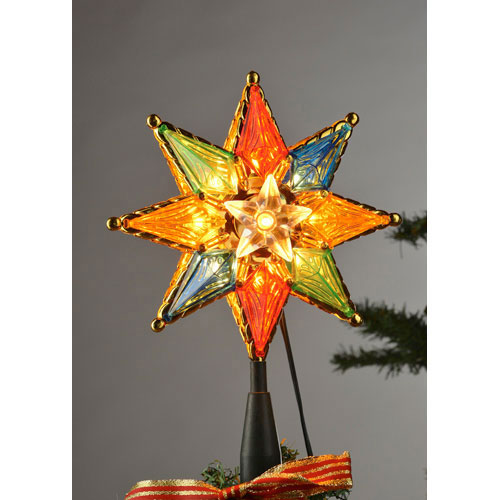 Multi color tree topper star for Christmas