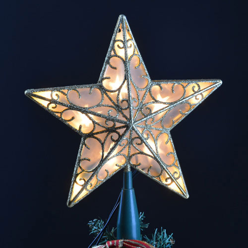 Star christmas tree topper warm white led