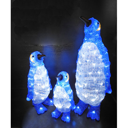 3D lighting penguin family