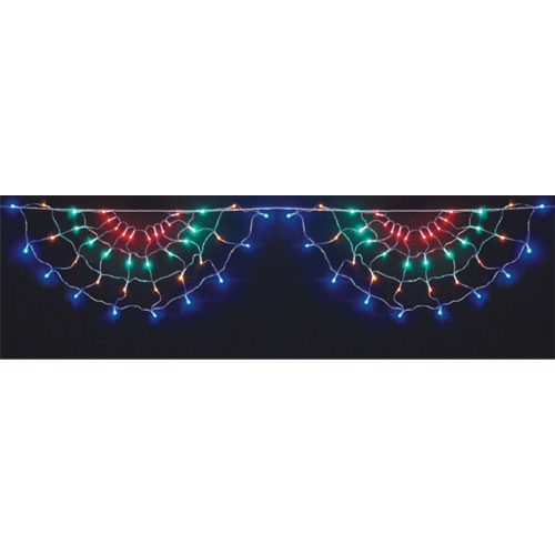 Fan shaped outdoor net lights
