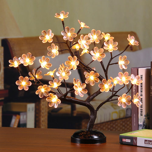 Pink blossom bonsai lights